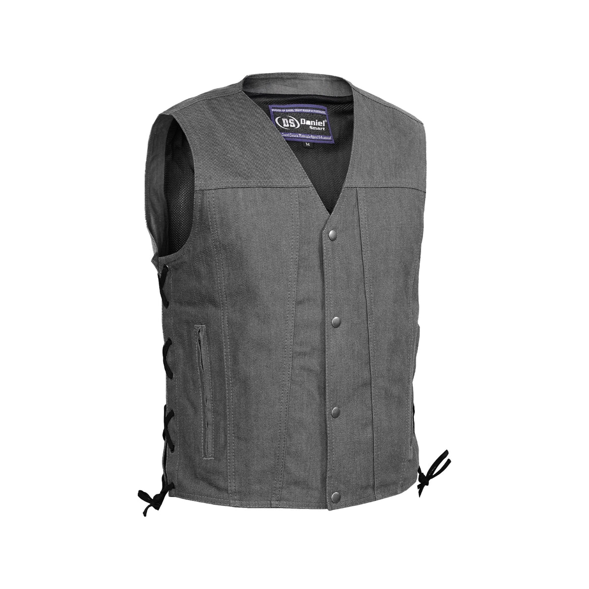 denim motorcycle vest