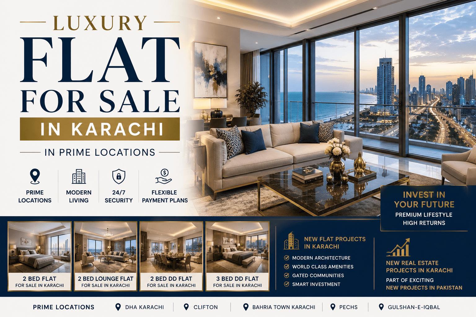Luxury Flat for Sale in Karachi in Prime Locations
